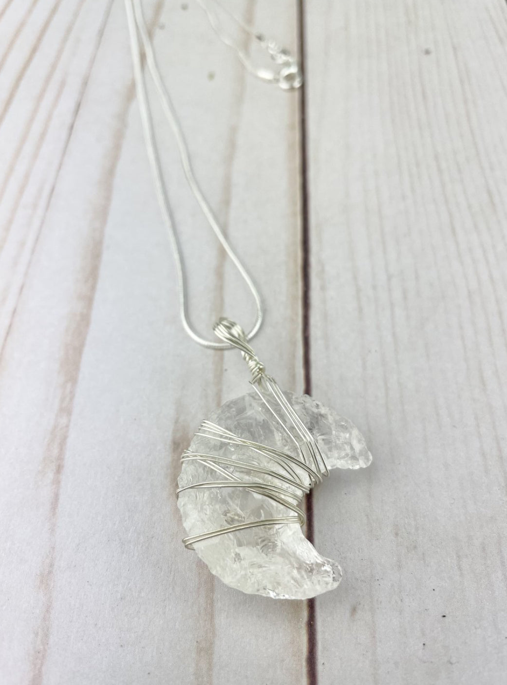 Mystical Crescent Moon Crystal Necklace