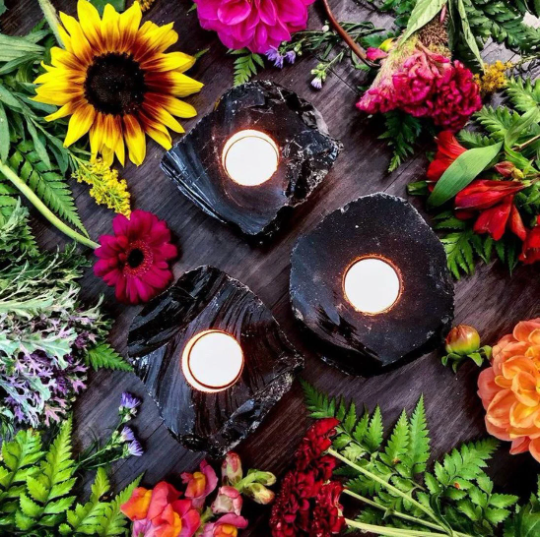 Protective Black Obsidian Candle Holder: Cleanse, Shield, and Illuminate